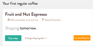 Your First Regular Coffee - sounds like after promotion